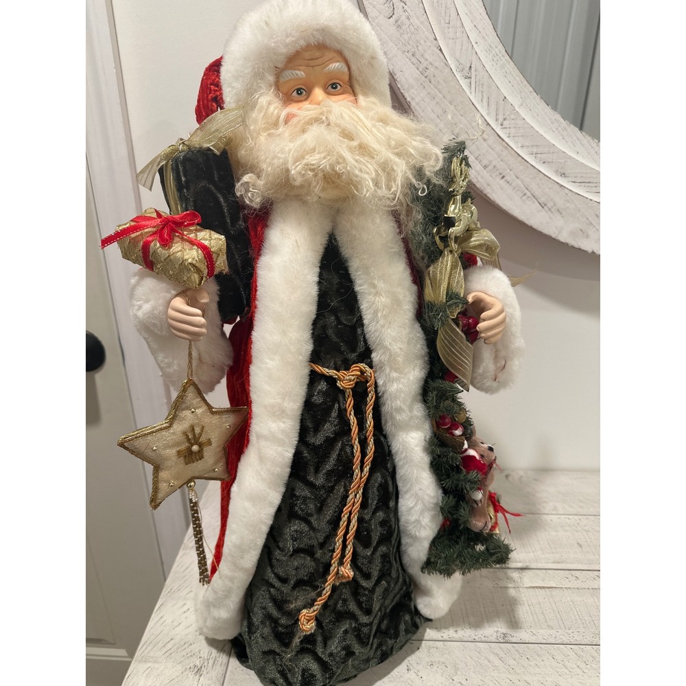 Vintage 21" Santa Claus Christmas Tree Topper - Old World Father Christmas